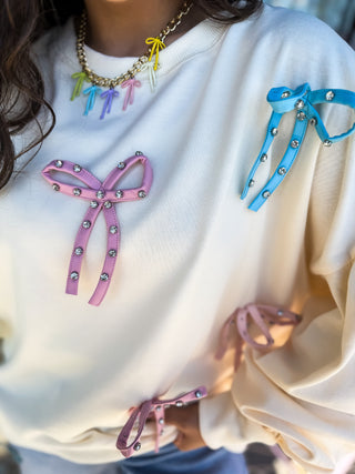 Soft shirt with studded bows. 