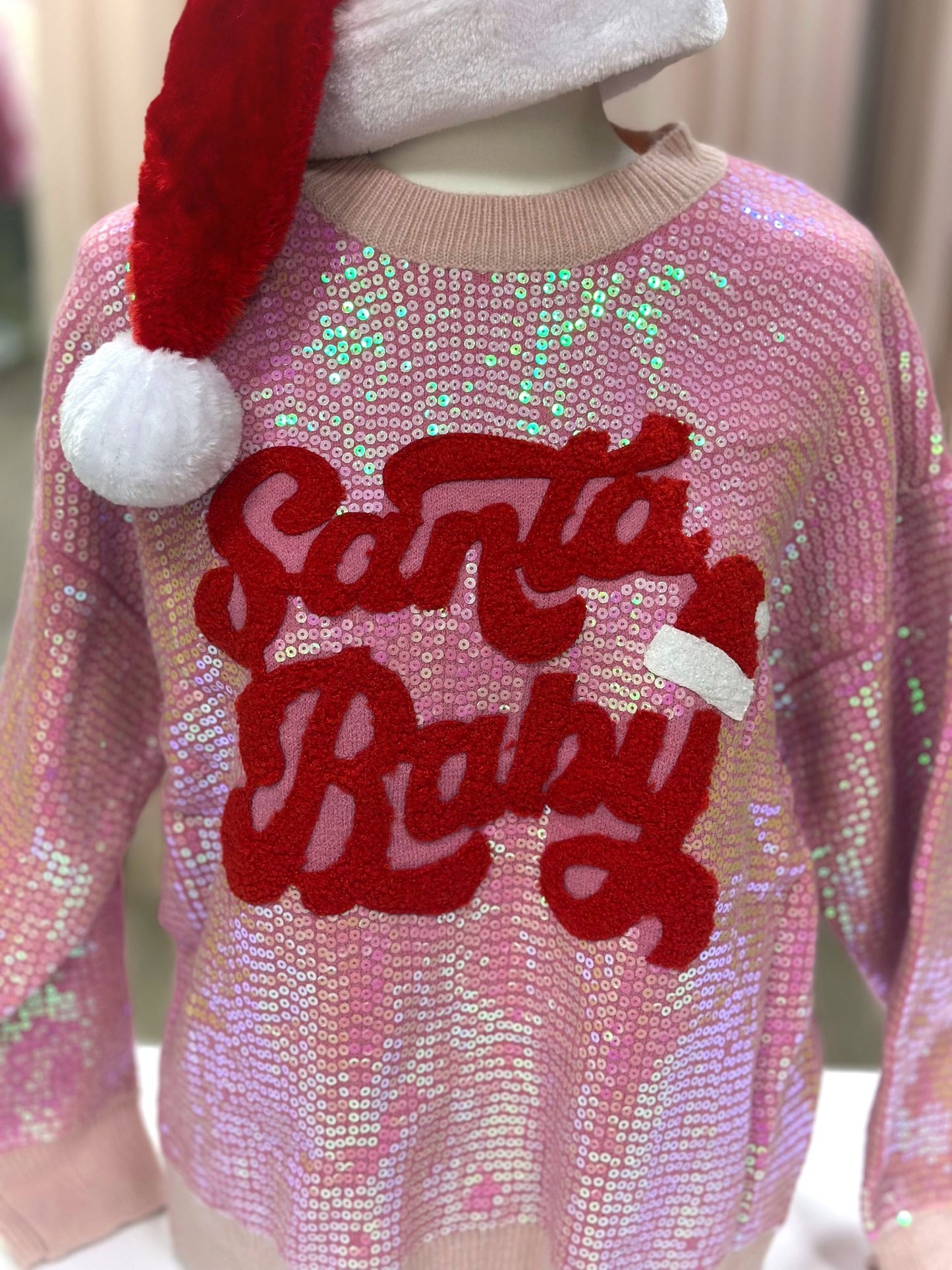 Santa Baby Sequin Top