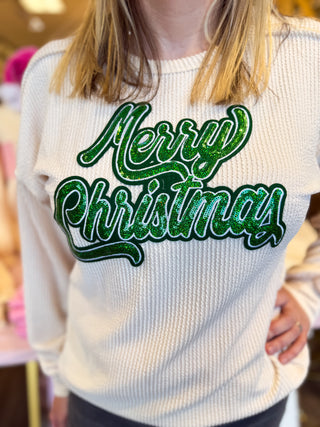 Merry and Bright Waffle Knit Top