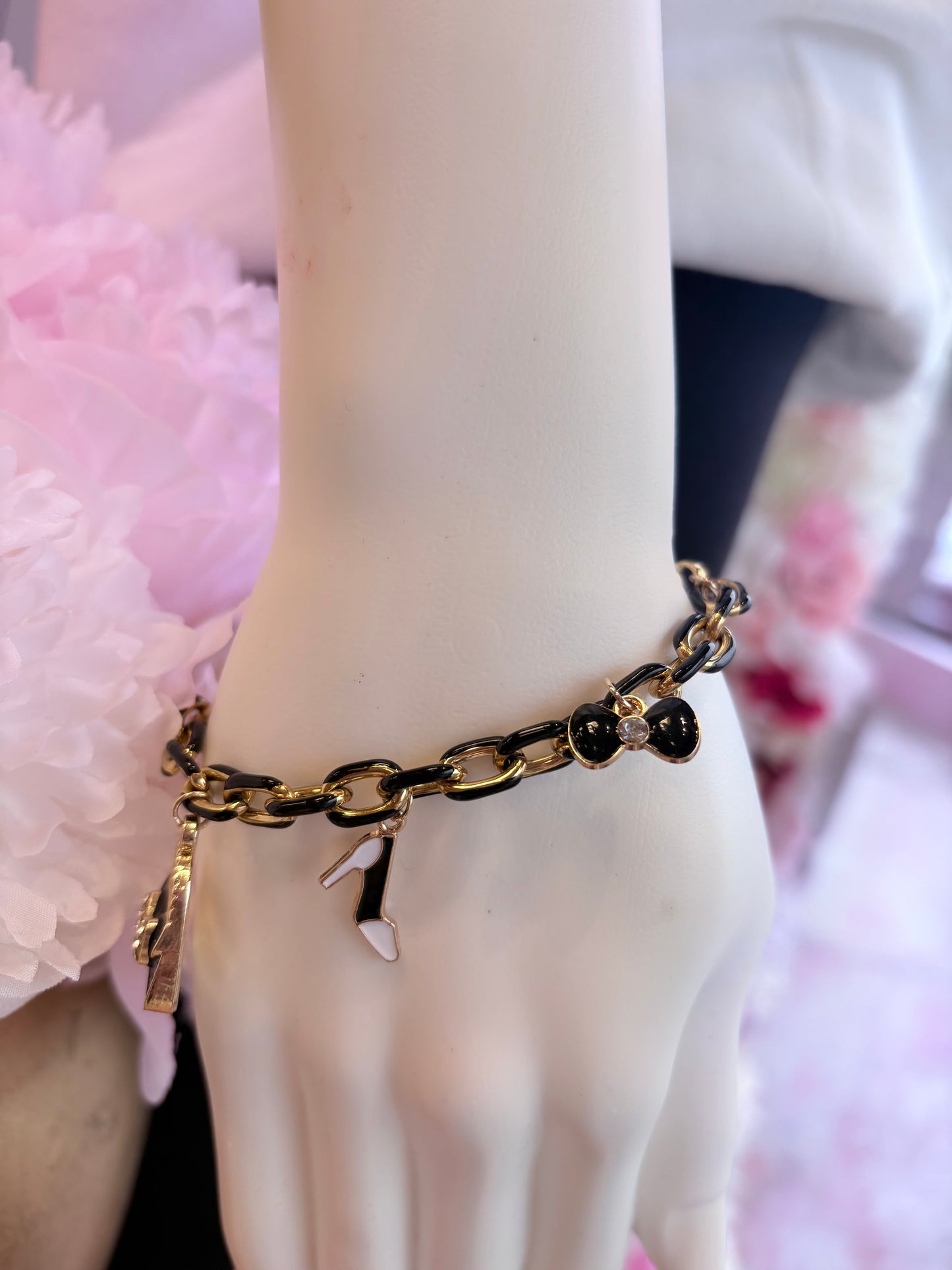 Black Swan Charm Bracelet