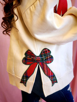 Merry and Plaid Bow Sweatshirt
