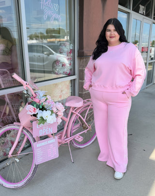 Pink Bow and Cozy Lounge Top 🎀 Plus