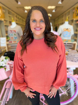 Pumpkin Spice Balloons Sleeve Top