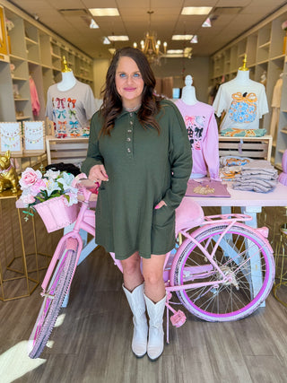 Autumn Stroll Henley Dress