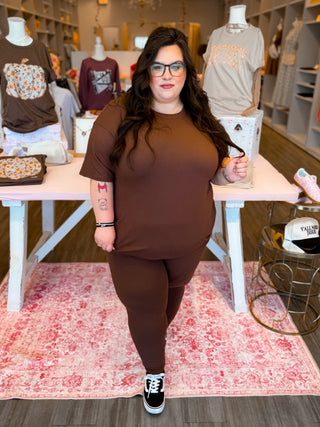 Essential run around set, comes in two colors. Top and bottoms included, soft cozy and can be worn together or separate