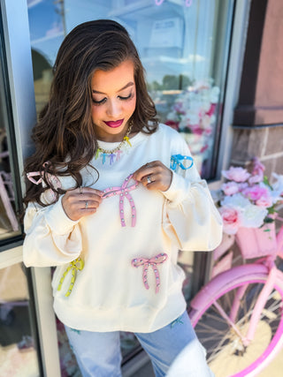 Soft shirt with studded bows. 