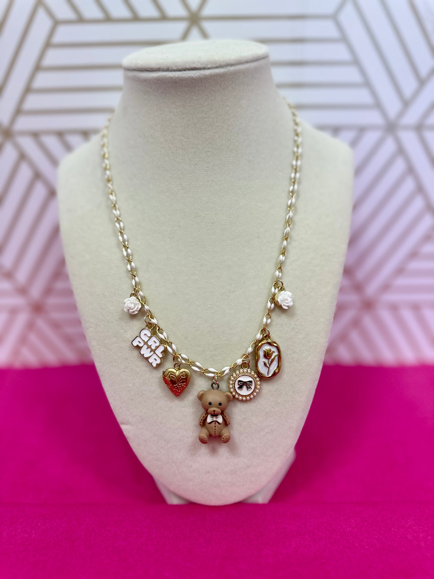 Too Cute Teddy Charm Necklace