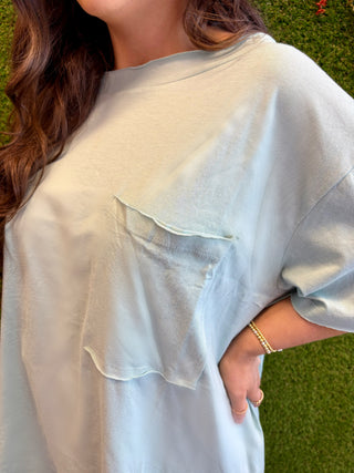 Boat Neck Oversized Boyfriend Tee
